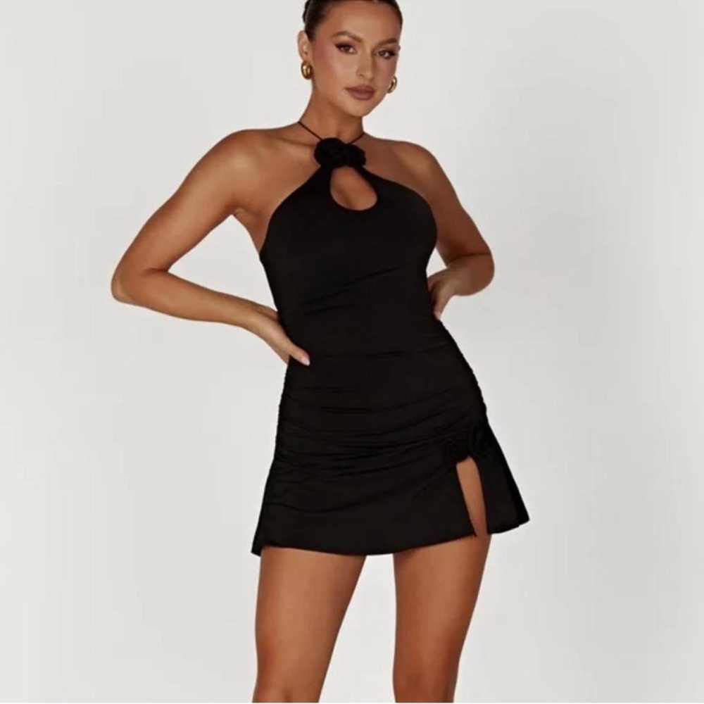 Meshki Adeline Rose Halter Mini Dress